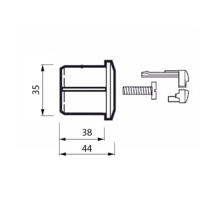 JIKA H8913630000001 - Botão de descarga DUAL LYRA/DEEP cromado brilhante