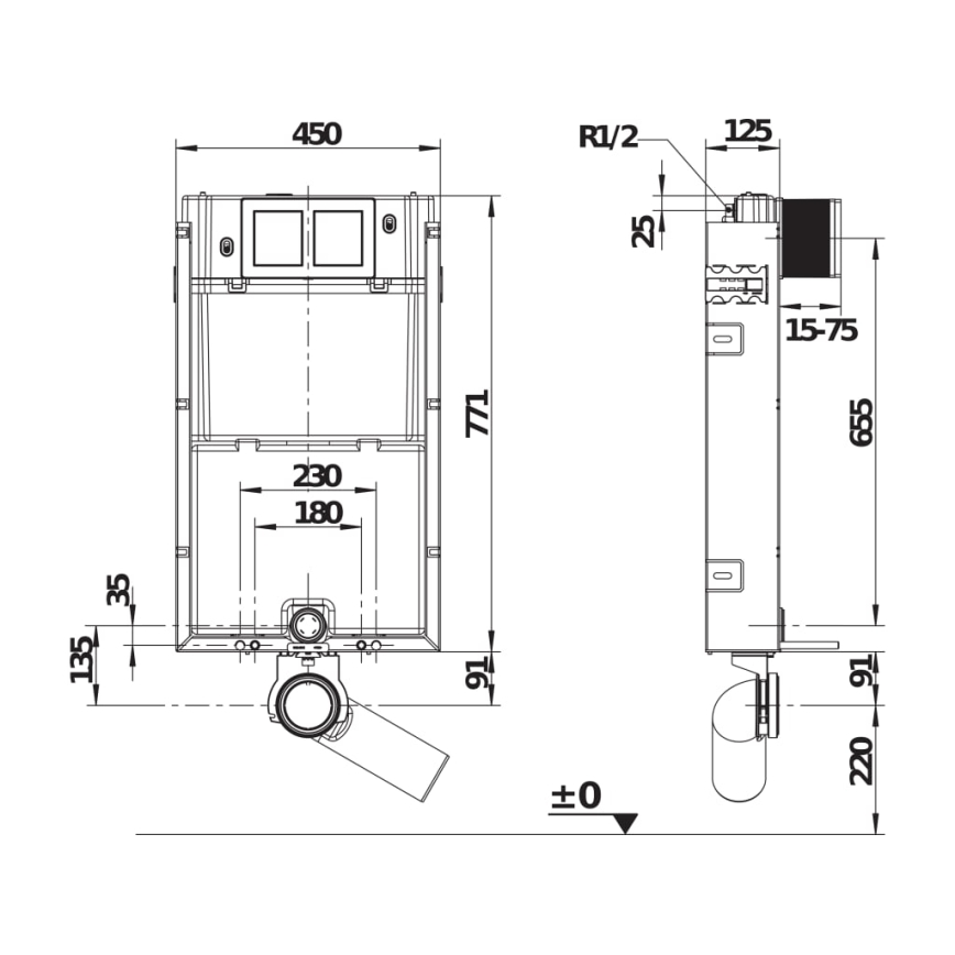 JIKA H8956510000001 - Módulo embutido para sanita suspensa