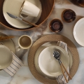 Jogo de jantar 16 peças bege/porcelana