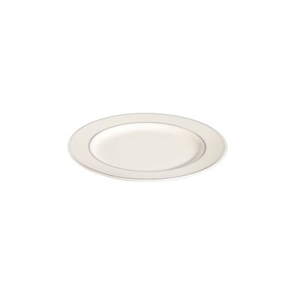 Jogo de jantar 18 peças creme/prateado/porcelana