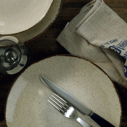 Jogo de jantar 24 peças bege/porcelana