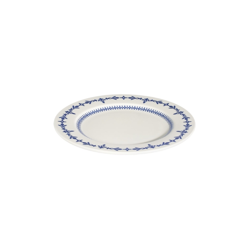 Jogo de jantar 24 peças branco/azul/porcelana