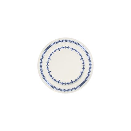 Jogo de jantar 24 peças branco/azul/porcelana
