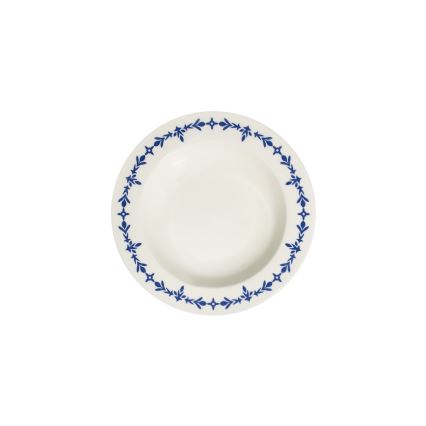 Jogo de jantar 24 peças branco/azul/porcelana