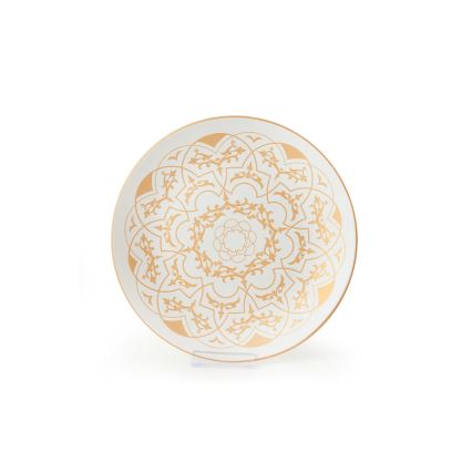 Jogo de jantar 24 peças branco/dourado/cerâmica