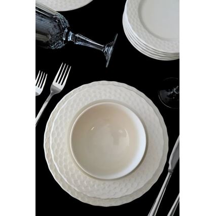 Jogo de jantar 24 peças branco/porcelana