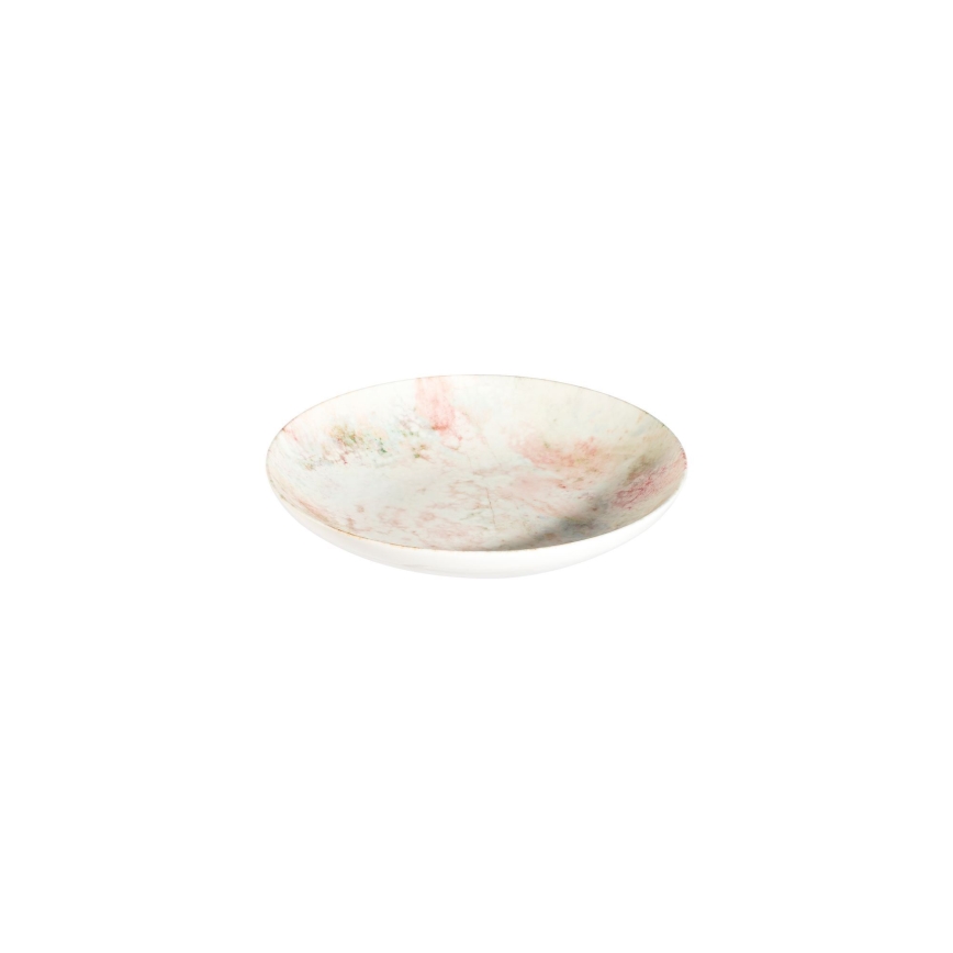 Jogo de jantar 24 peças rosa/bege/porcelana