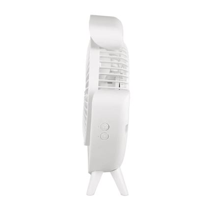 JOHNSON - Ventilador de Secretária Recarregável LED RGB Multicor/5W/3,7V 1200 mAh Ø 14 cm branco