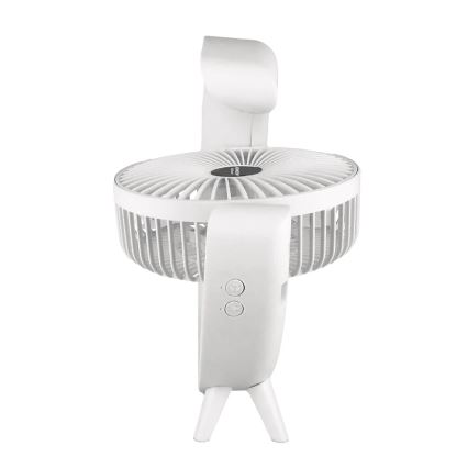 JOHNSON - Ventilador de Secretária Recarregável LED RGB Multicor/5W/3,7V 1200 mAh Ø 14 cm branco