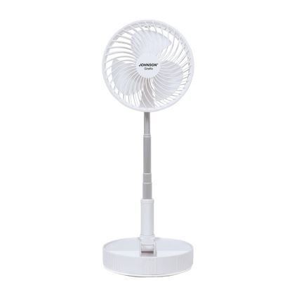 JOHNSON - Ventilador de mesa recarregável GIRAFFA 5W/3,7V 1200 mAh Ø 20 cm branco