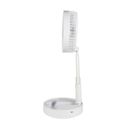 JOHNSON - Ventilador de mesa recarregável GIRAFFA 5W/3,7V 1200 mAh Ø 20 cm branco