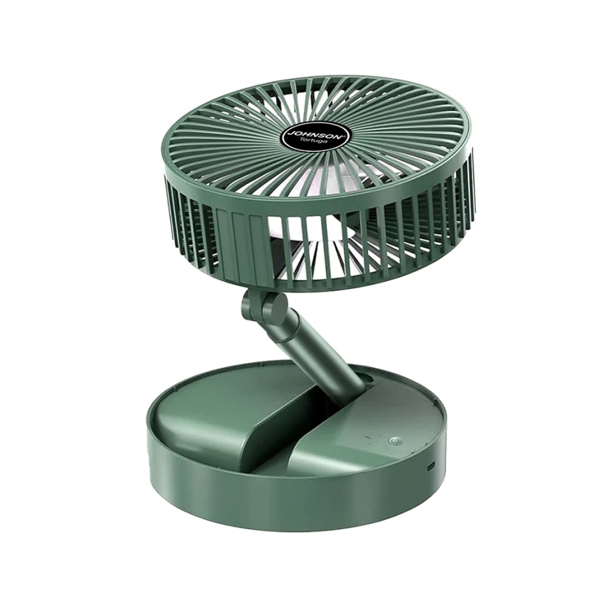 JOHNSON - Ventilador de mesa recarregável TORTUGA 5W/3,7V 1200 mAh Ø 16,5 cm verde