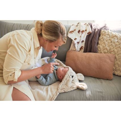 Jollein - Cobertor para envolver fleece Bunny 100x105 cm Nougat