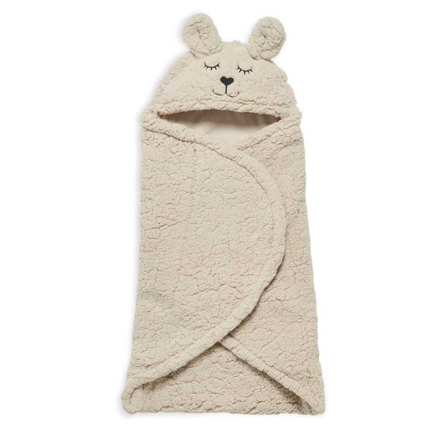Jollein - Cobertor para envolver fleece Bunny 100x105 cm Nougat