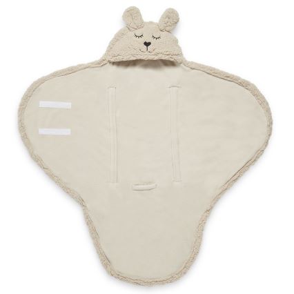 Jollein - Cobertor para envolver fleece Bunny 100x105 cm Nougat