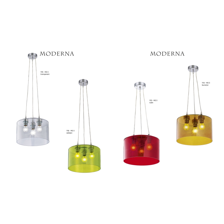 Jupiter 1113 - MD 3 - Luz pendente MODERNA 3xE27/80W/230V