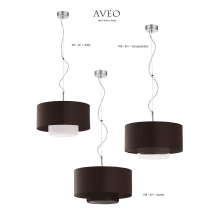 JUPITER 1118-AV1 - Luz pendente AVEO 1xE27/60W wenge transparente vidro