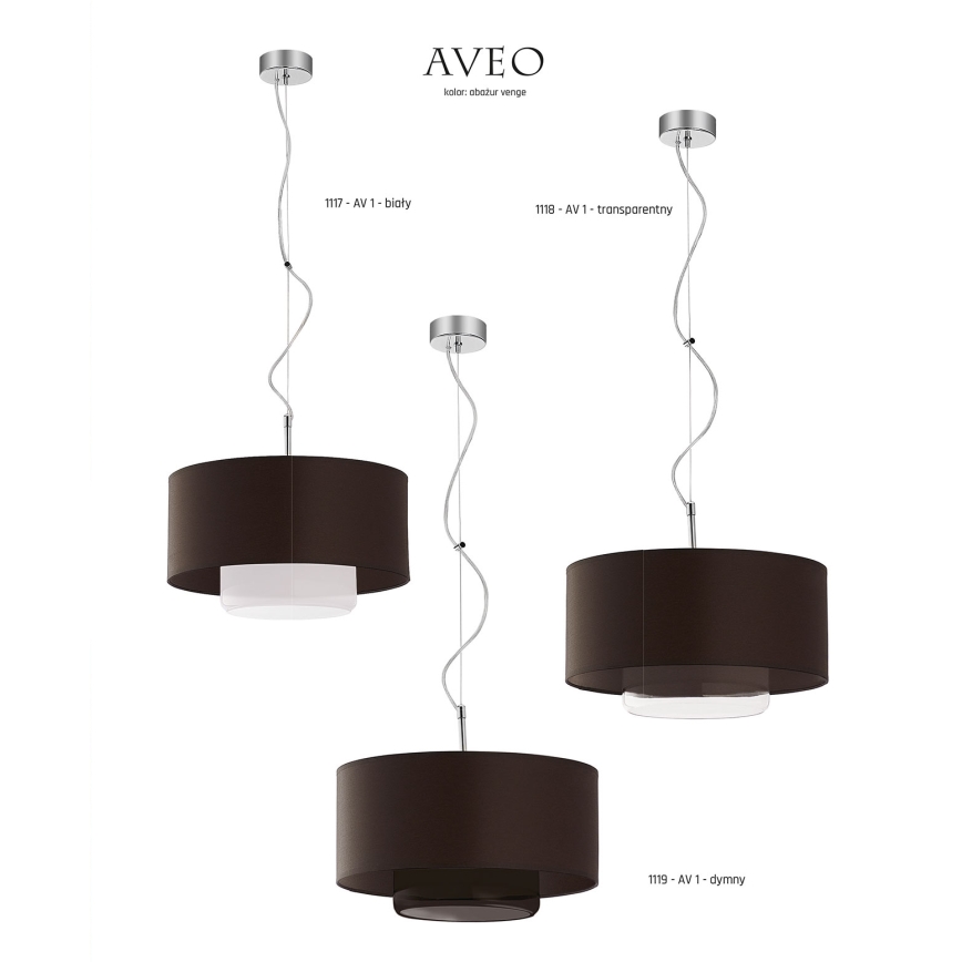 JUPITER 1118-AV1 - Luz pendente AVEO 1xE27/60W wenge transparente vidro