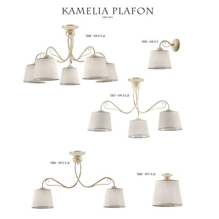 Jupiter 1356 - KM 2 PE - Luz de teto KAMELIA 2xE27/60W/230V