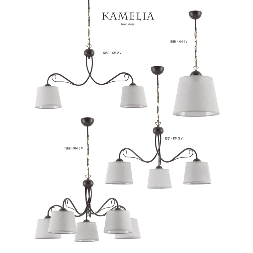 Jupiter 1360 - KM 2 V - Candelabro numa corrente KAMELIA 2xE27/60W/230V