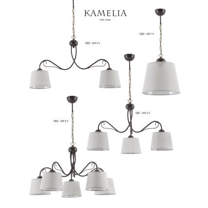 Jupiter 1361 - KM 3 V - Candelabro numa corrente KAMELIA 3xE27/60W/230V