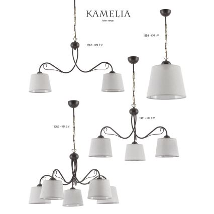 Jupiter 1362 - KM 5 V - Lustre em corrente KAMELIA 5xE27/60W/230V