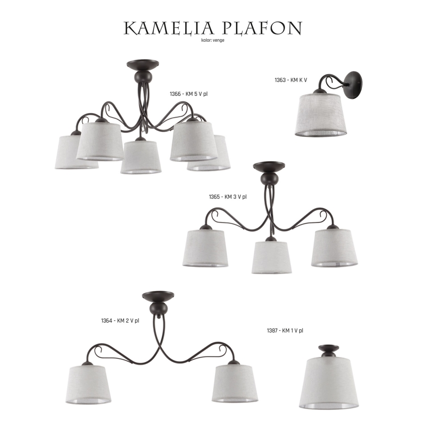 Jupiter 1365 - KM 3 PV - Luminária de teto KAMELIA 3xE27/60W/230V