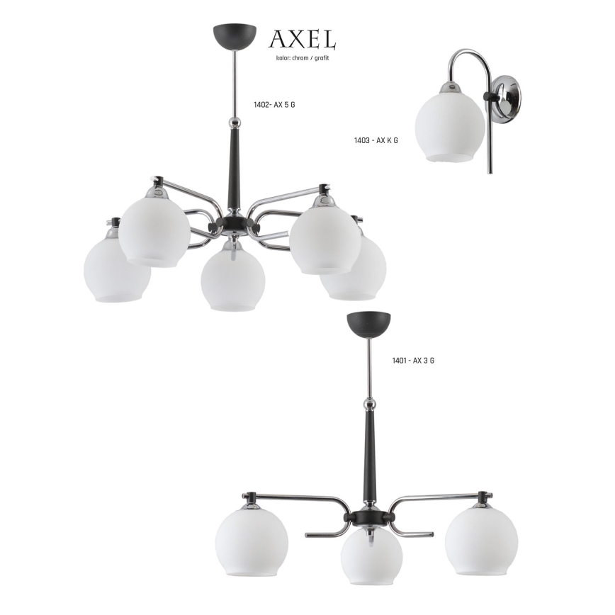 Jupiter 1401 - AX 3 G - Candelabro pendente AXEL 3xE27/60W/230V