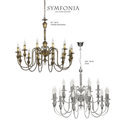 Jupiter 1423 - Candelabro numa corrente SYMFONIA 12xE14/40W/230V