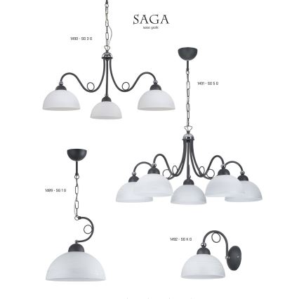 Jupiter 1492 - Luz de parede SAGA 1xE27/60W/230V