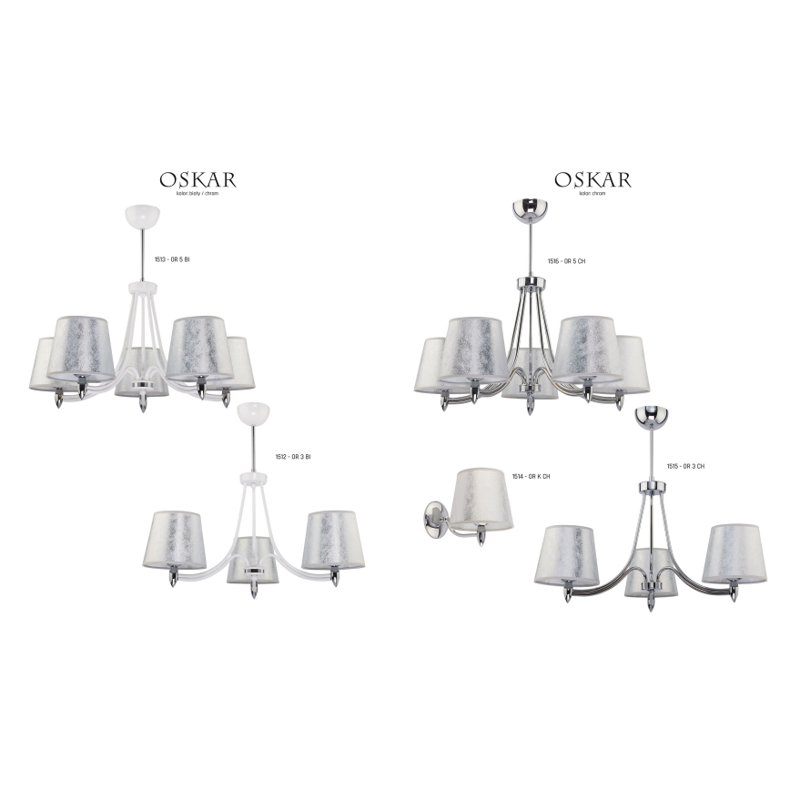 Jupiter 1513 - OR 5 bi - Candelabro pendente OSKAR 5xE27/60W