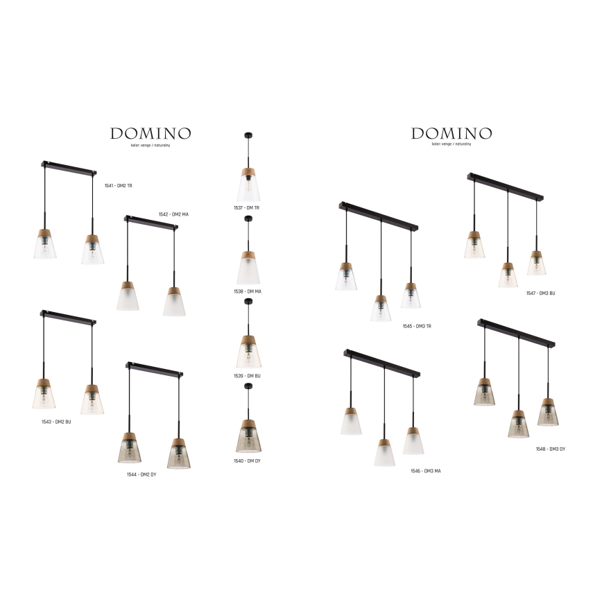 Jupiter 1539 - DM 1 BU - Luz pendente DOMINO E27/60W
