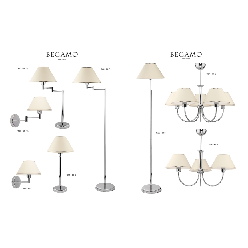 Jupiter 1580 - BG 5 CH - Candelabro pendente BEGAMO 5xE27/60W