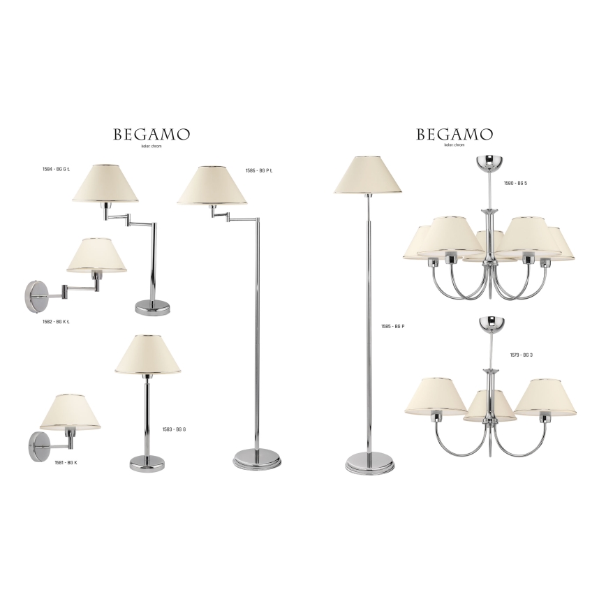 Jupiter 1586 - BG P L CH - Candeeiro de chão BEGAMO E27/60W