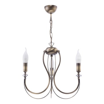 Jupiter 1633 - Candelabro numa corrente MELANI 3xE14/40W/230V bronze pátina