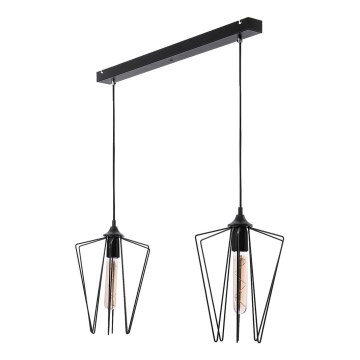 Jupiter 1643 - Candelabro suspenso SAO 2xE27/60W/230V preto