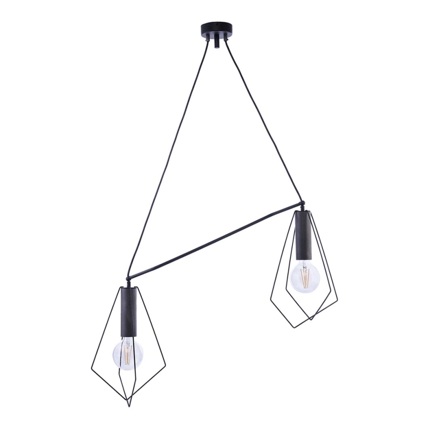Jupiter 1645 - Candelabro suspenso KAIR 2xE27/60W/230V preto/grafite