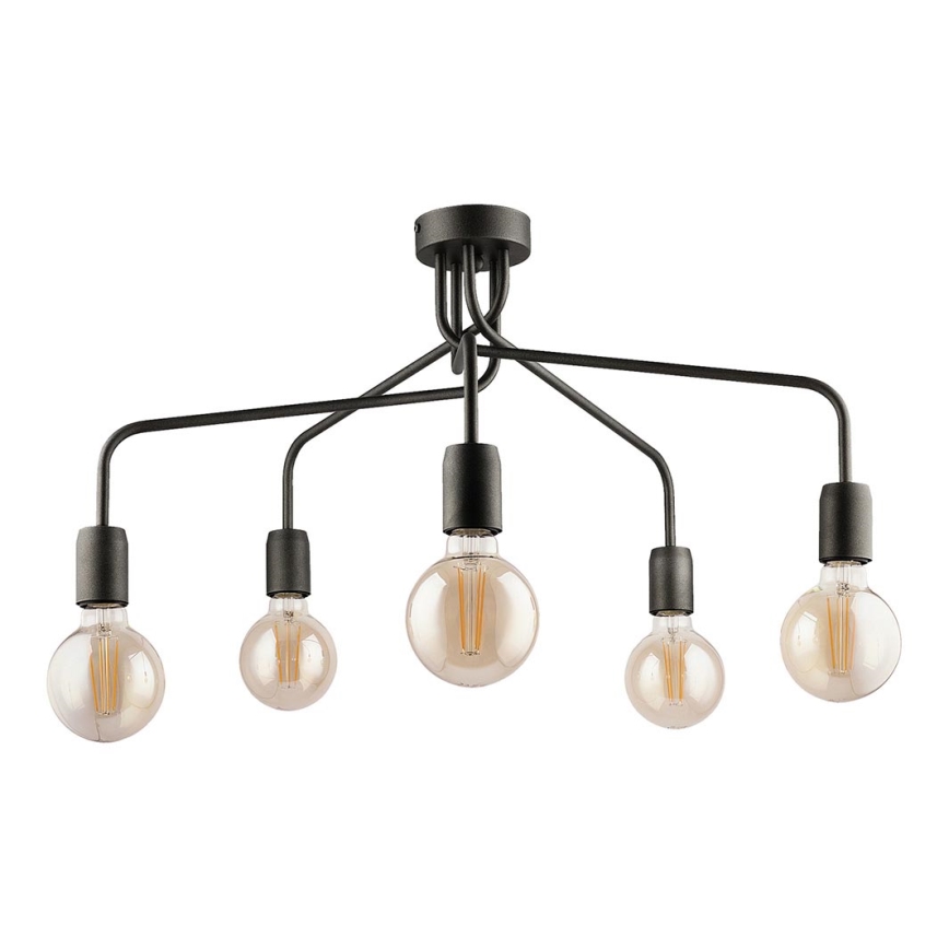 Jupiter 1676 - Candelabro pendente OLAF 5xE27/60W/230V titânio