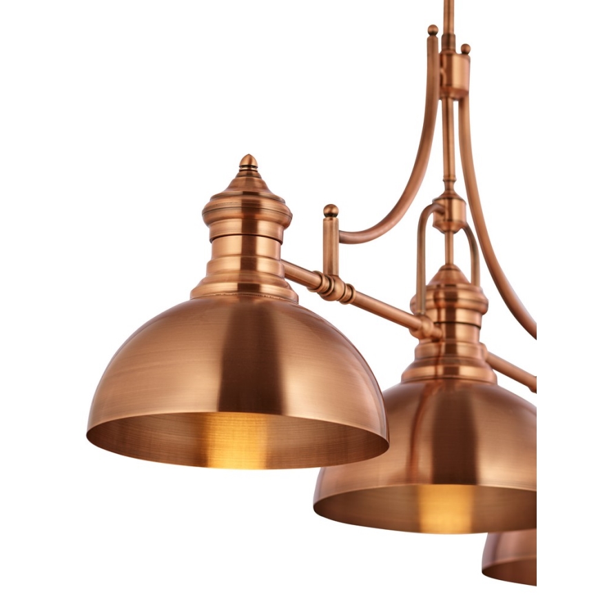 Jupiter 1791 - PT3 - Candeeiro de teto com haste PLATINO 3xE27/60W/230V cobre