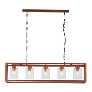 Jupiter 1804 - MC5 - Candelabro numa corrente MACARI 5xE27/60W/230V cobre