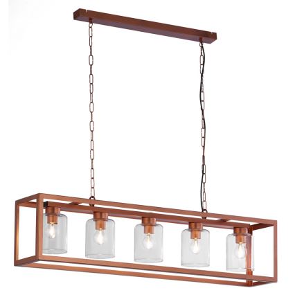 Jupiter 1804 - MC5 - Candelabro numa corrente MACARI 5xE27/60W/230V cobre