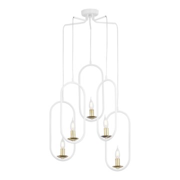 Jupiter 1815 - PI5 E14 - Candelabro num fio PONTI 5xE14/40W/230V branco