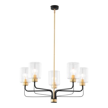 Jupiter 1882 - Lustre em haste CERES 5xE27/15W/230V dourado/preto