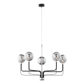 Jupiter 1888 - Lustre suspenso por cabo ERIS 5xG9/14W/230V cromo mate/preto/cinza fumê