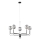 Jupiter 1888 - Lustre suspenso por cabo ERIS 5xG9/14W/230V cromo mate/preto/cinza fumê