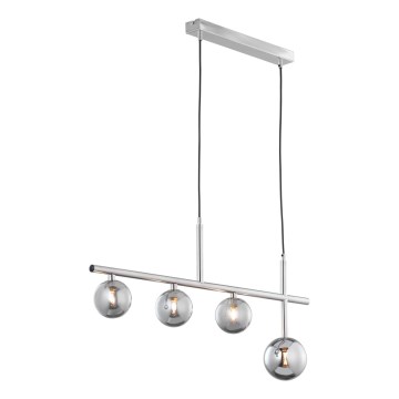 Jupiter 1902 - Lustre suspenso por cabo NEPTUN 4xG9/14W/230V cromado mate/cinza fumê