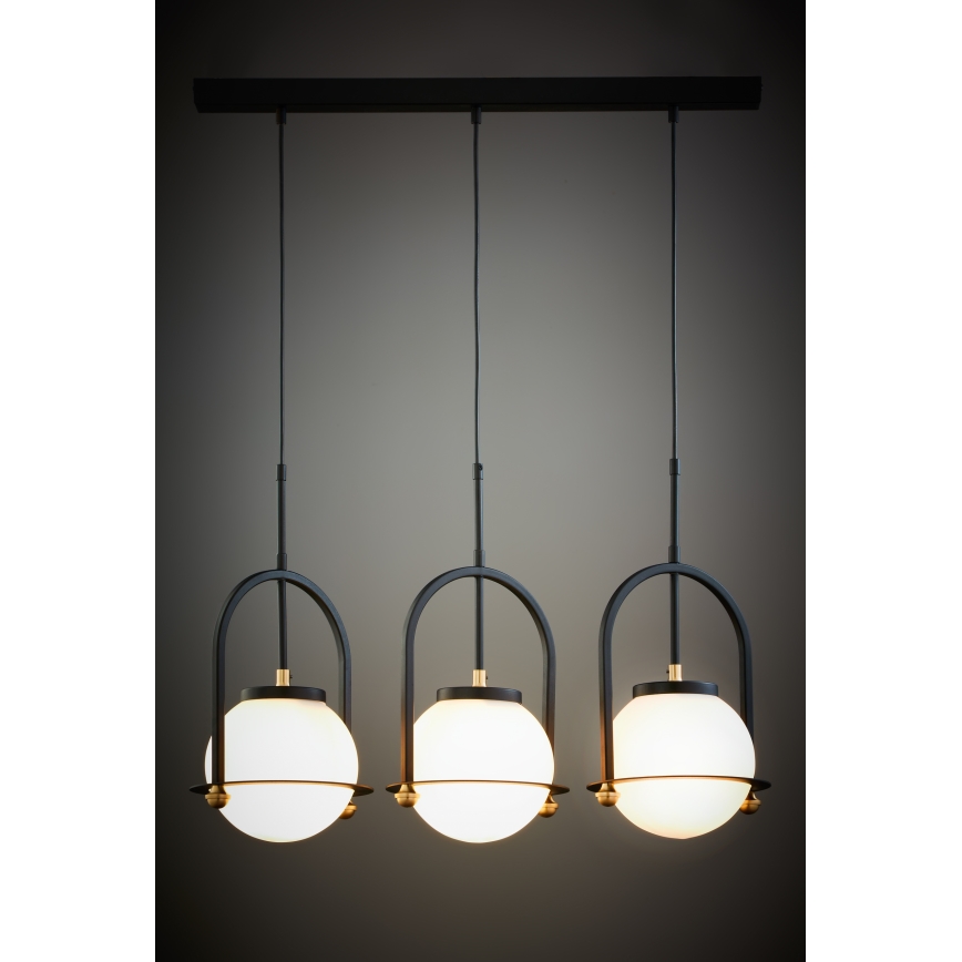 Jupiter 1916 - Lustre suspenso por cabo ROSSO 3xE27/15W/230V preto