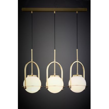 Jupiter 1917 - Candeeiro pendente em cabo ROSSO 3xE27/15W/230V dourado