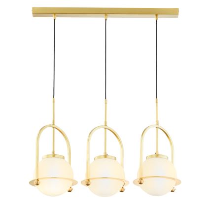 Jupiter 1917 - Candeeiro pendente em cabo ROSSO 3xE27/15W/230V dourado