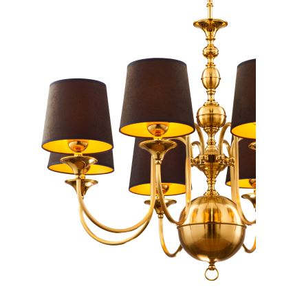 Jupiter 1952 - Candelabro suspenso BATUMI 8xE27/40W/230V preto/latão